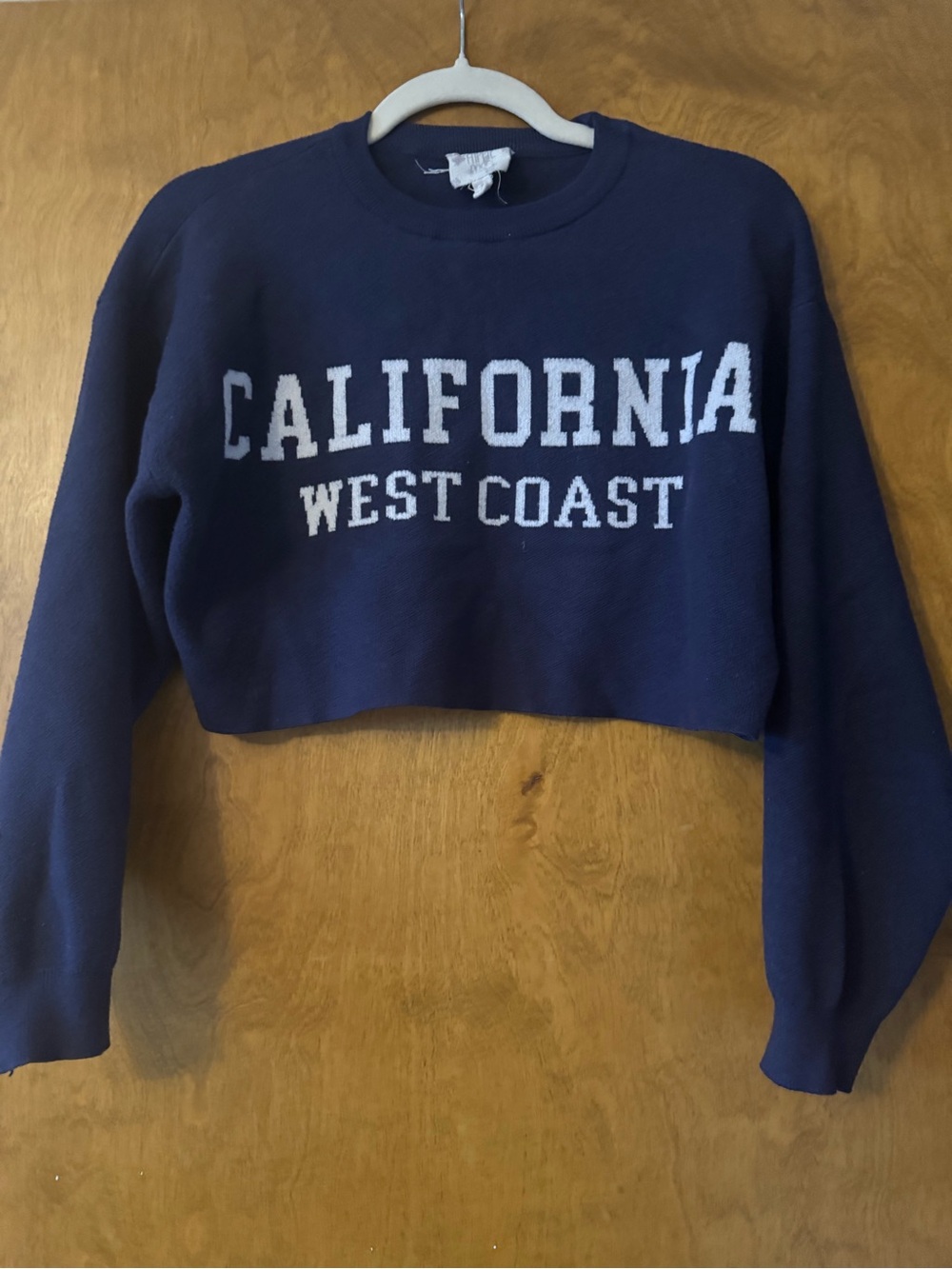 Navy California West Coast Cropped Sweatshirt